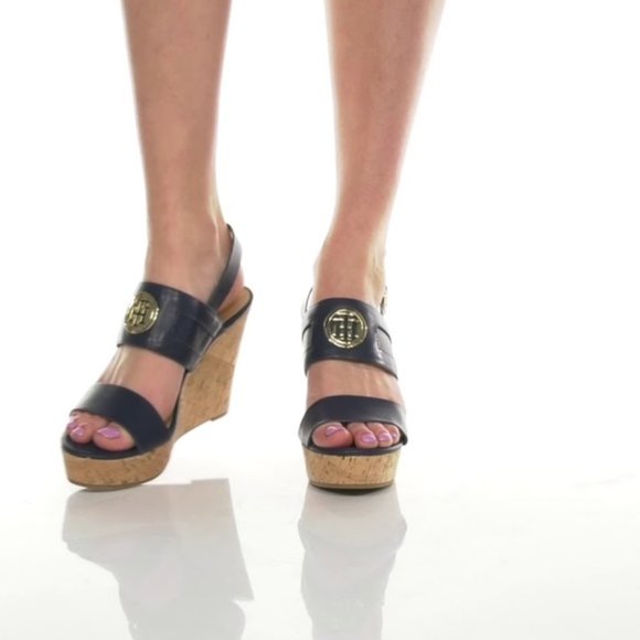 NWB TOMMY HILFIGER Women KELZ Wedge Sandals Heels Platform Comfy Shoes - Picture 7 of 7